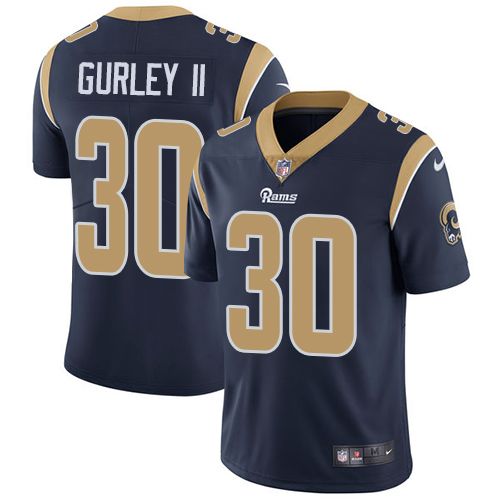 Nike Rams #30 Todd Gurley II Navy Blue Team Color Men's Stitched NFL Vapor Untouchable Limited Jersey - Click Image to Close